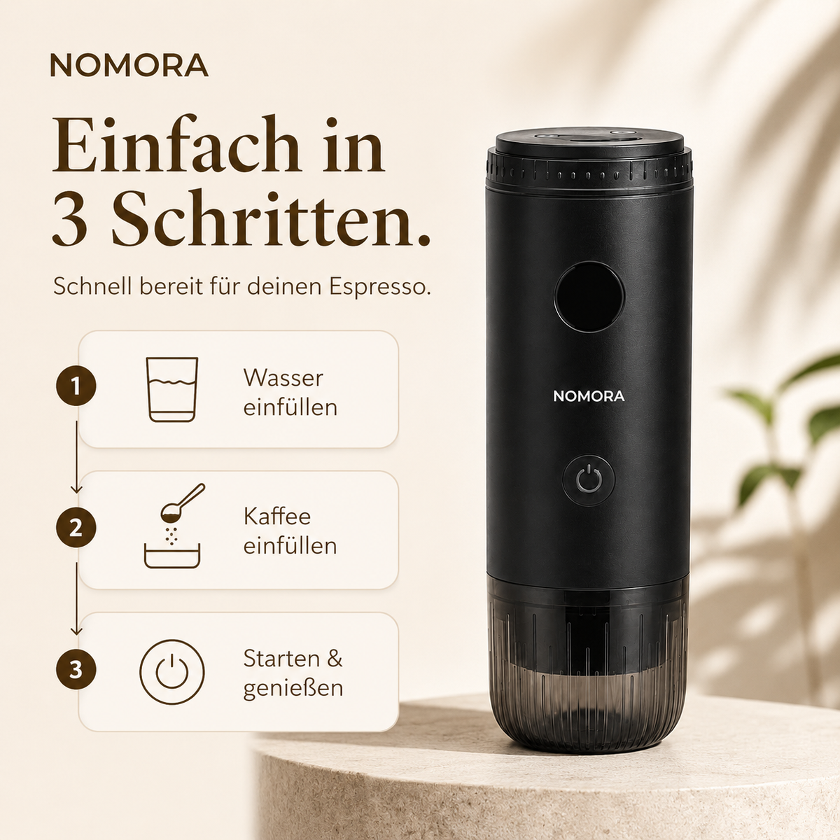 NOMORA™ Premium 2-in-1 Tragbare Espressomaschin