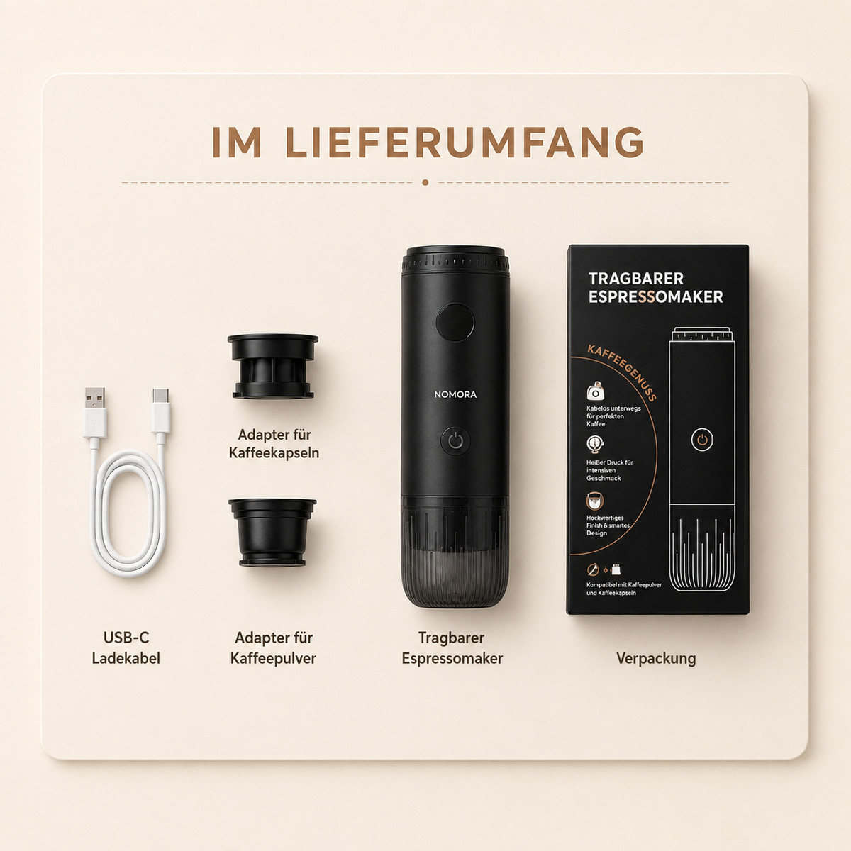 NOMORA™ Premium 2-in-1 Tragbare Espressomaschin