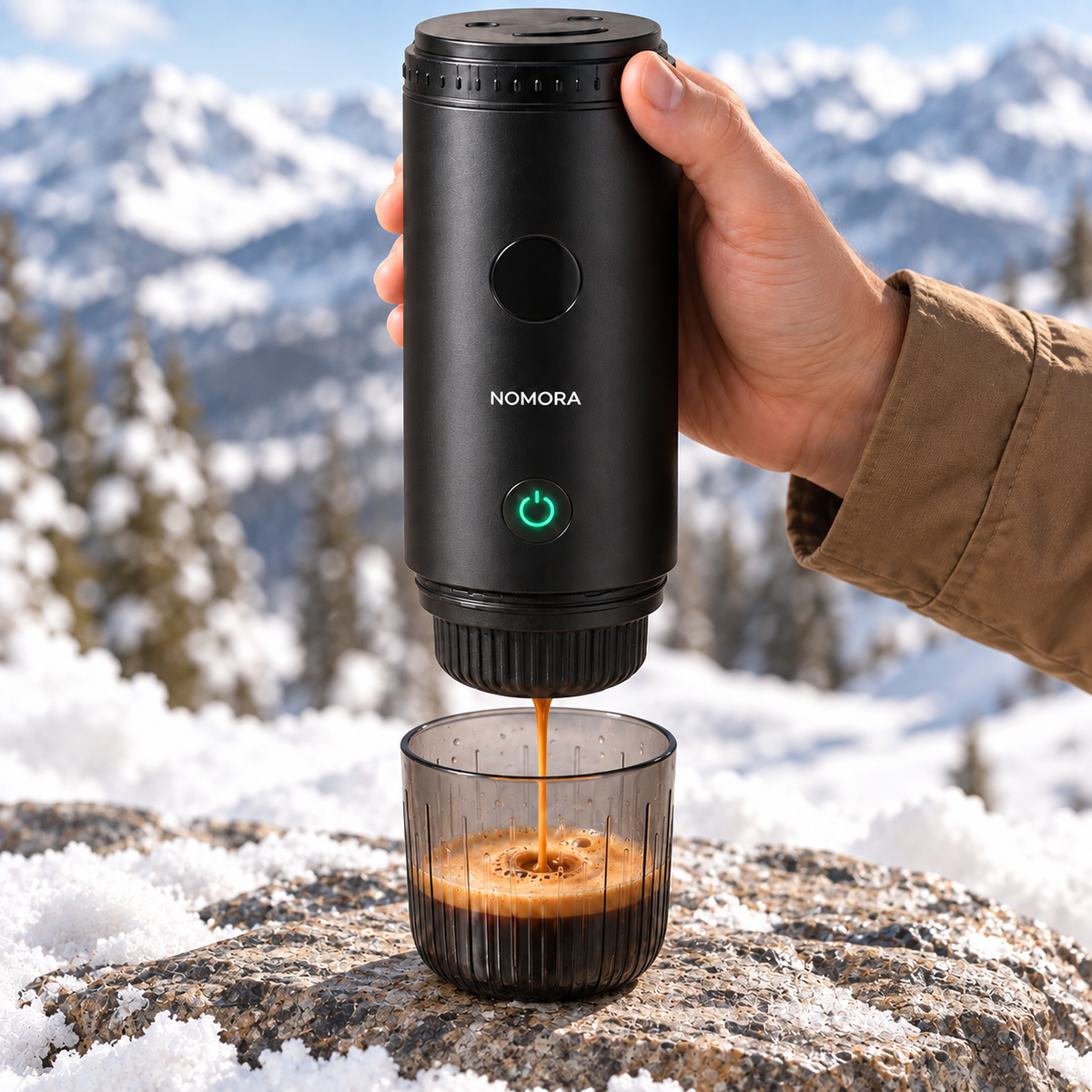 NOMORA™ – Tragbare 2-in-1-Espressomaschine für Abendteuer und Reise
